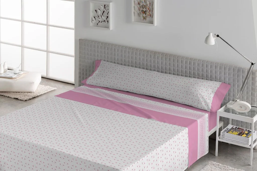 JUEGO DE SABANAS TELA BINDU ROSA KARAMELO