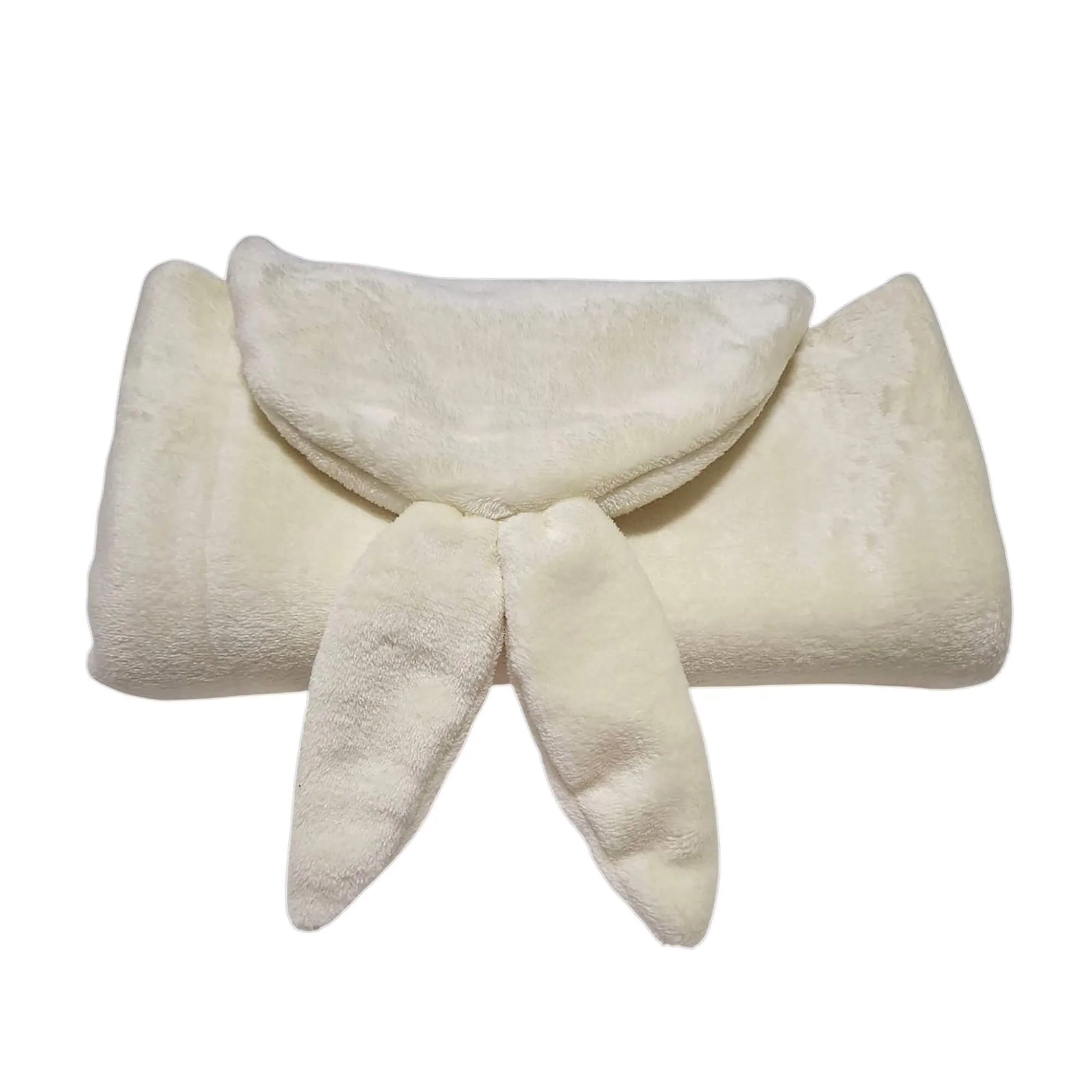 Cobija con Gorro Cary Conejo 80x100 cm, Tela polar Beige - Imagen 6