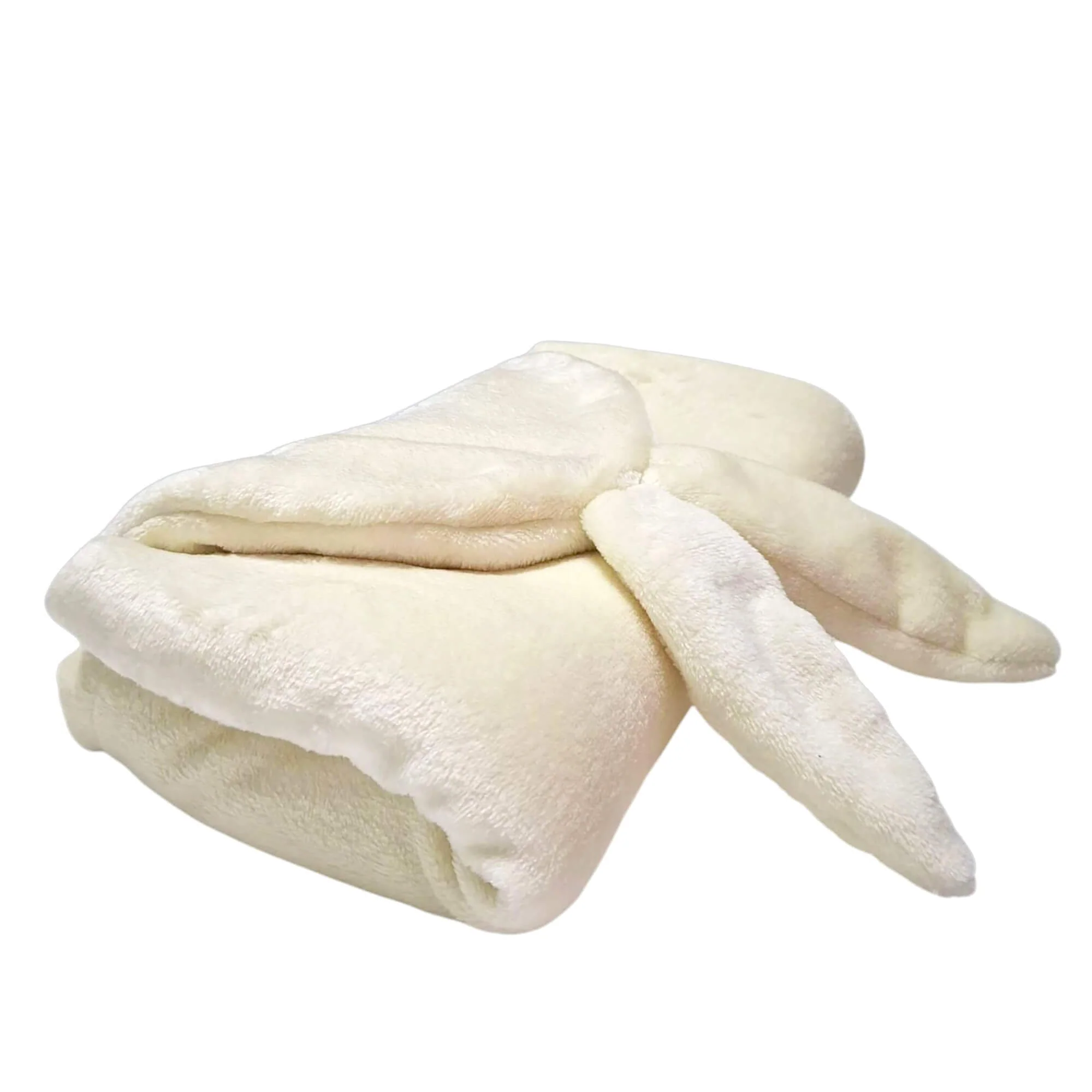 Cobija con Gorro Cary Conejo 80x100 cm, Tela polar Beige - Imagen 4