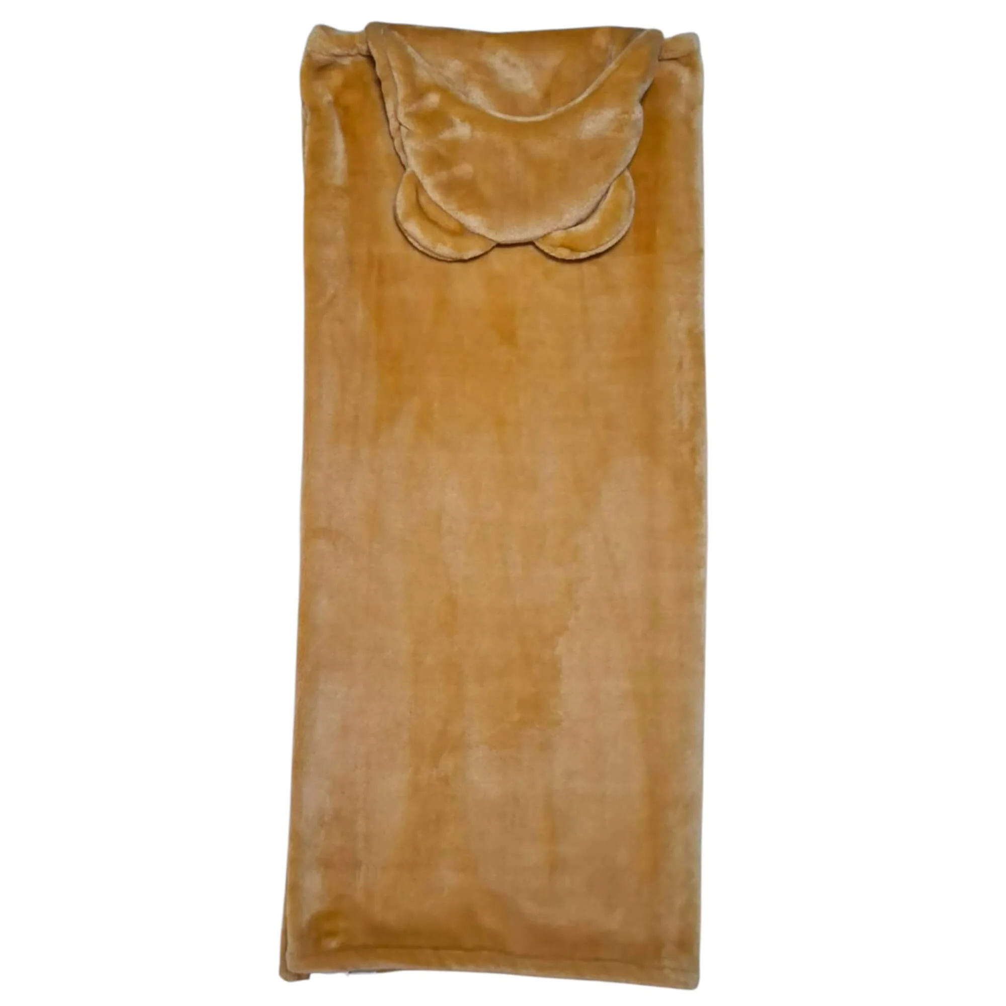 Cobija con Gorro Cary Oso Claro 80x100 cm, Tela polar Café claro - Imagen 3