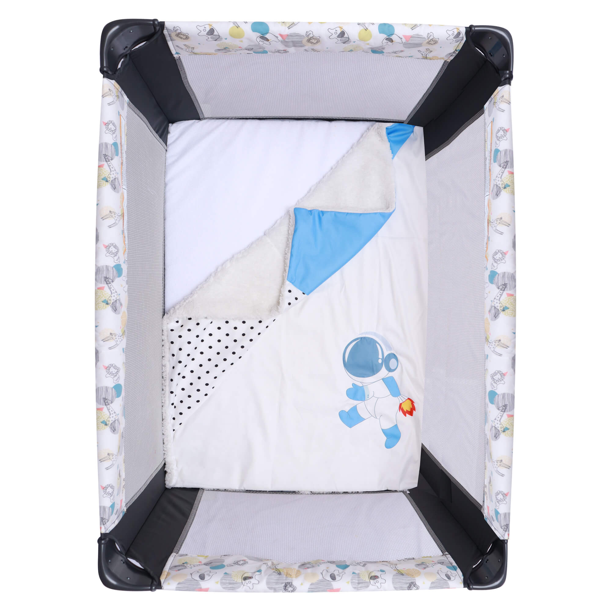 Edredon Borrega Cary Astronauta Cuna Viajera 70x100 cm - Imagen 5